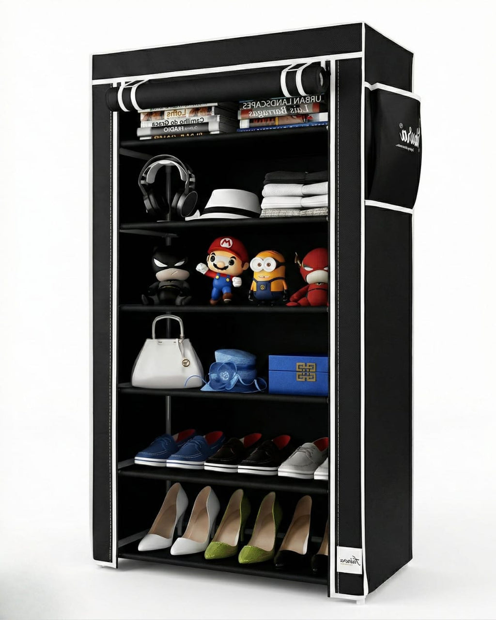 6 Rack Collapsible Wardrobe Cabinet and Shoe Rack