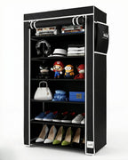 6 Rack Collapsible Wardrobe Cabinet and Shoe Rack